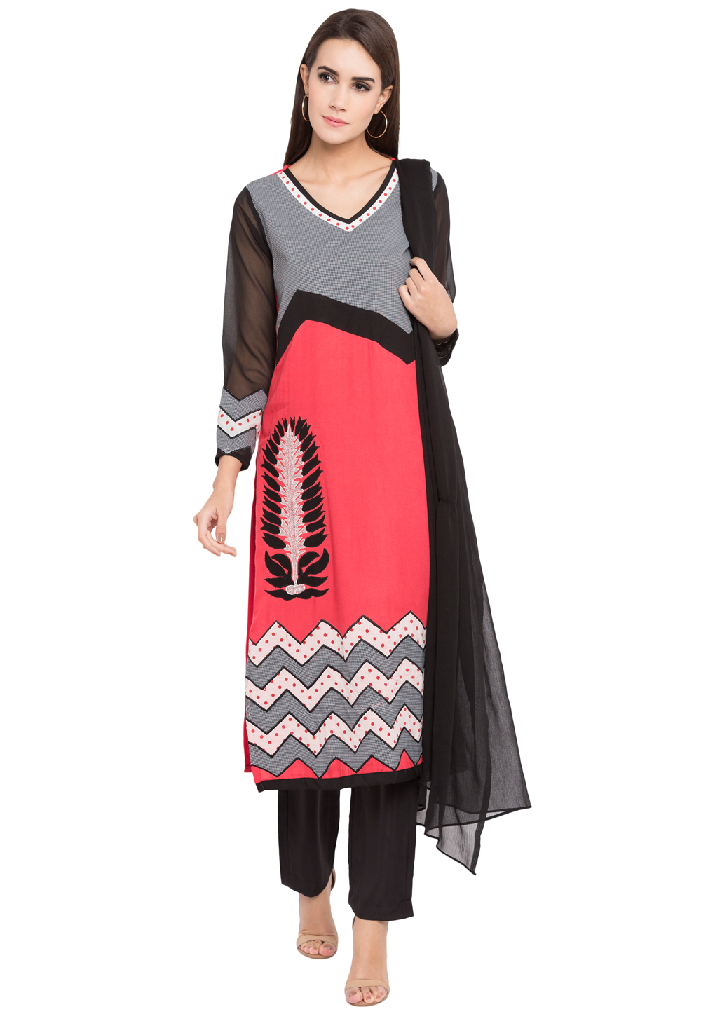 Grey Cotton Readymade Pant Style Suit 238540