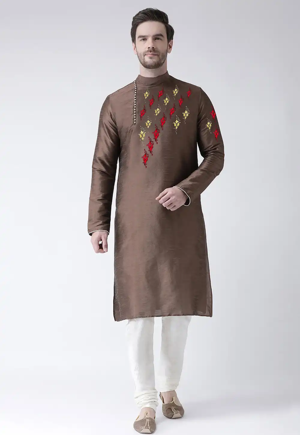 Brown Dupion Silk Kurta Pajama 236188
