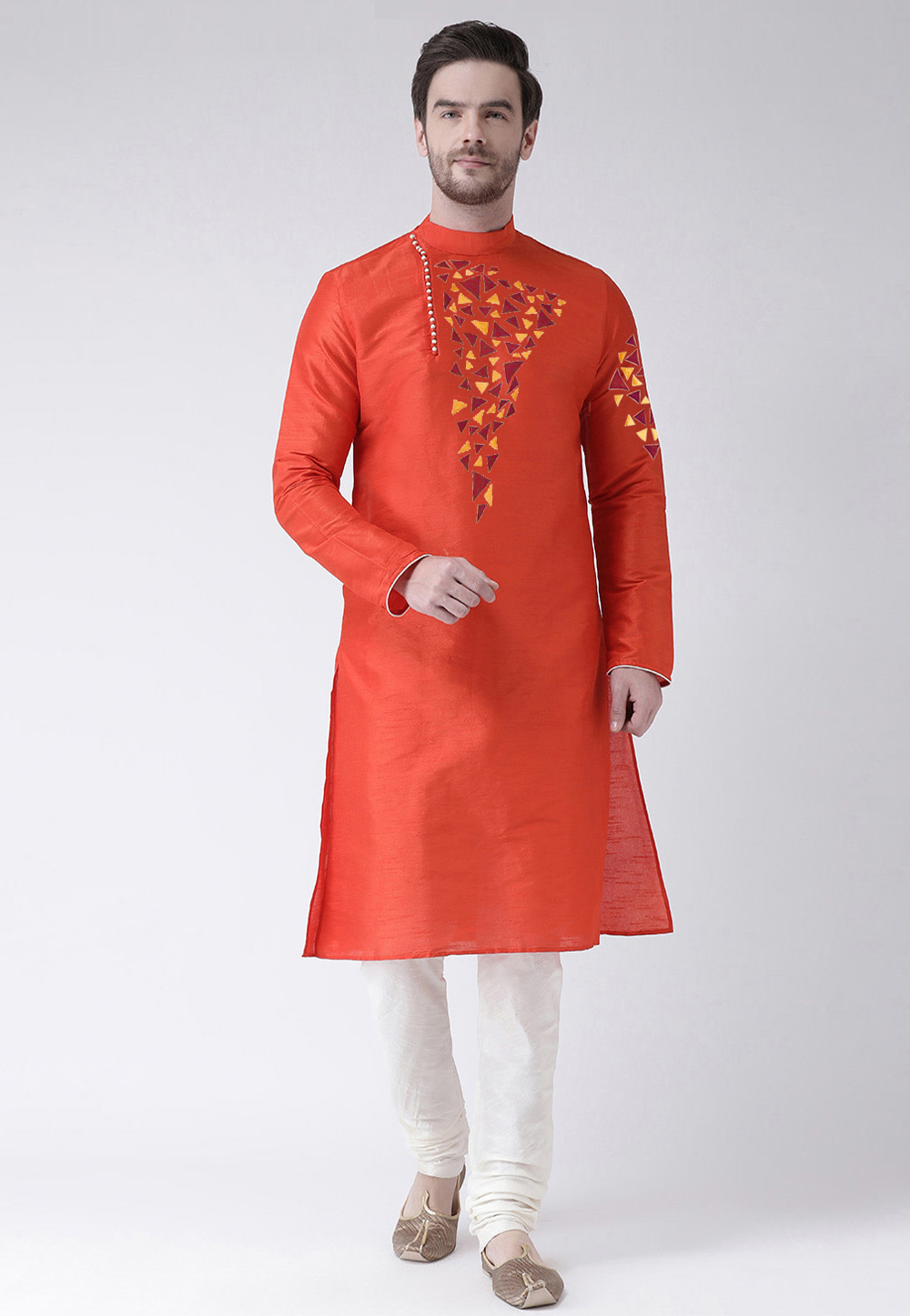 Orange Dupion Silk Kurta Pajama 236189