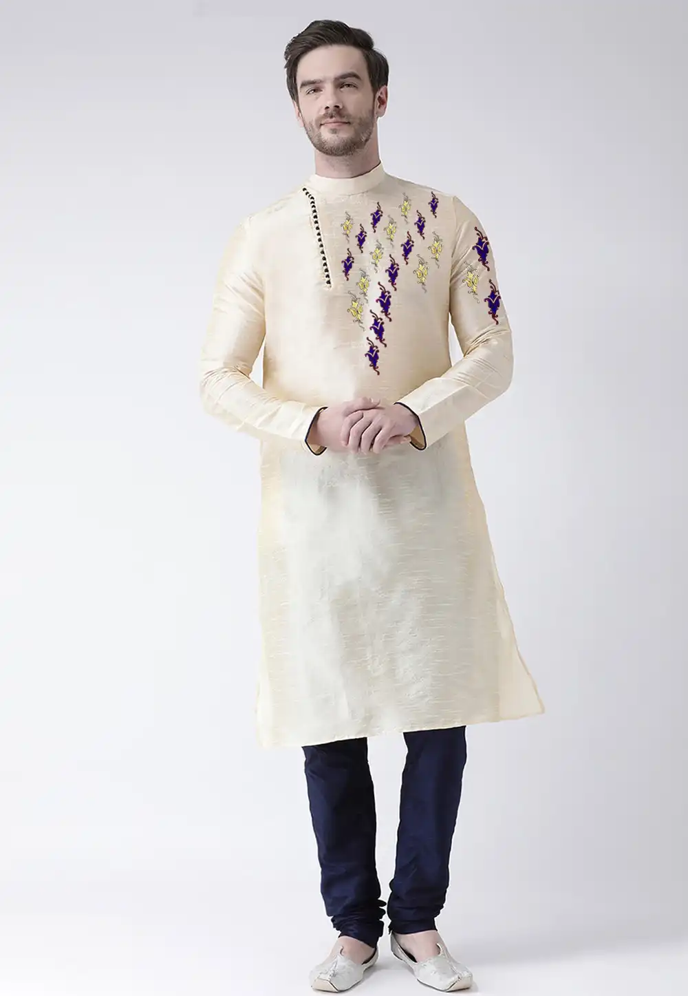 Cream Dupion Silk Kurta Pajama 236192