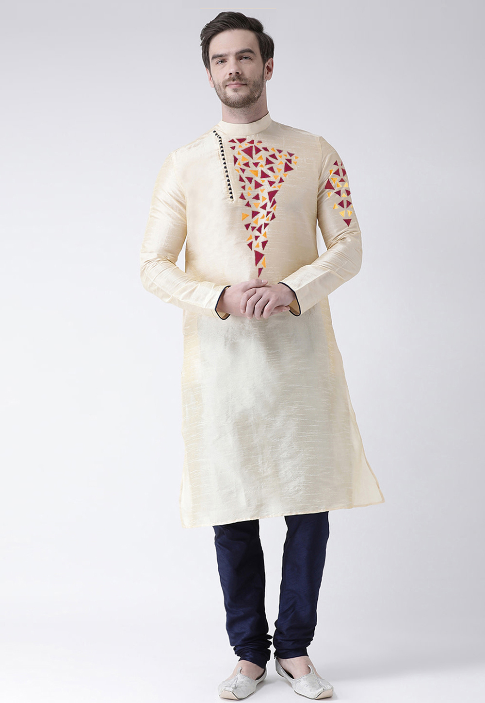 Cream Dupion Silk Kurta Pajama 236195