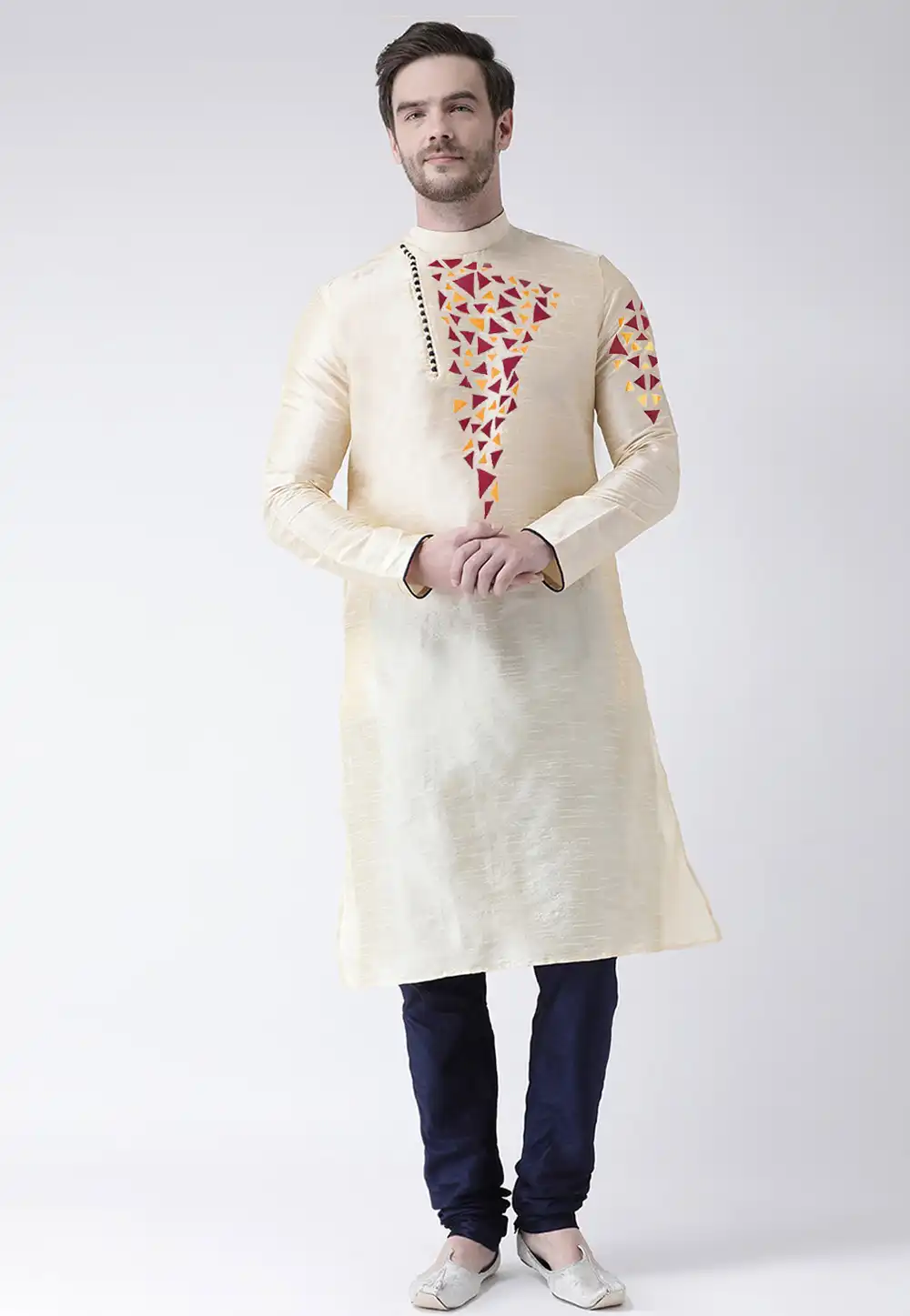 Cream Dupion Silk Kurta Pajama 236195