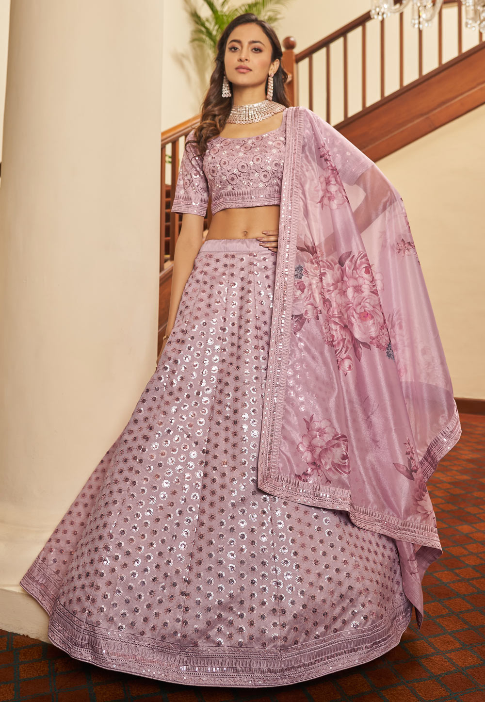 Light Purple Art Silk Circular Lehenga Choli 239831