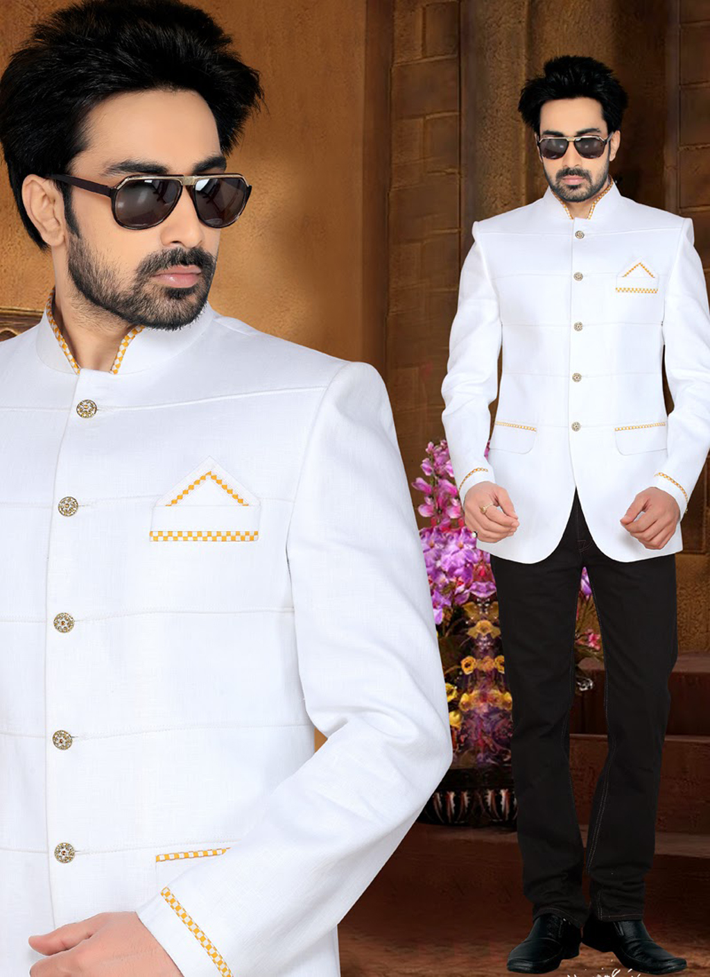White Linen Designer Blazer 47858