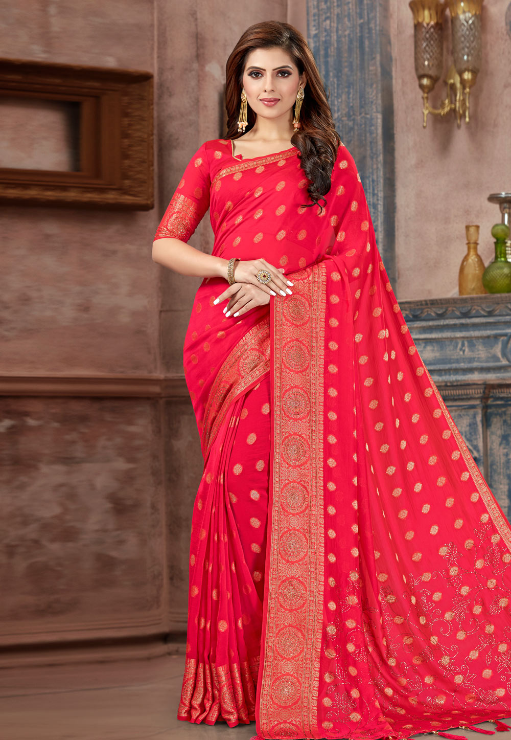 Pink Silk Saree With Blouse 193175