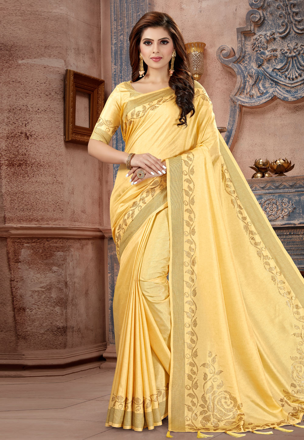 Yellow Manipuri Silk Saree With Blouse 193179