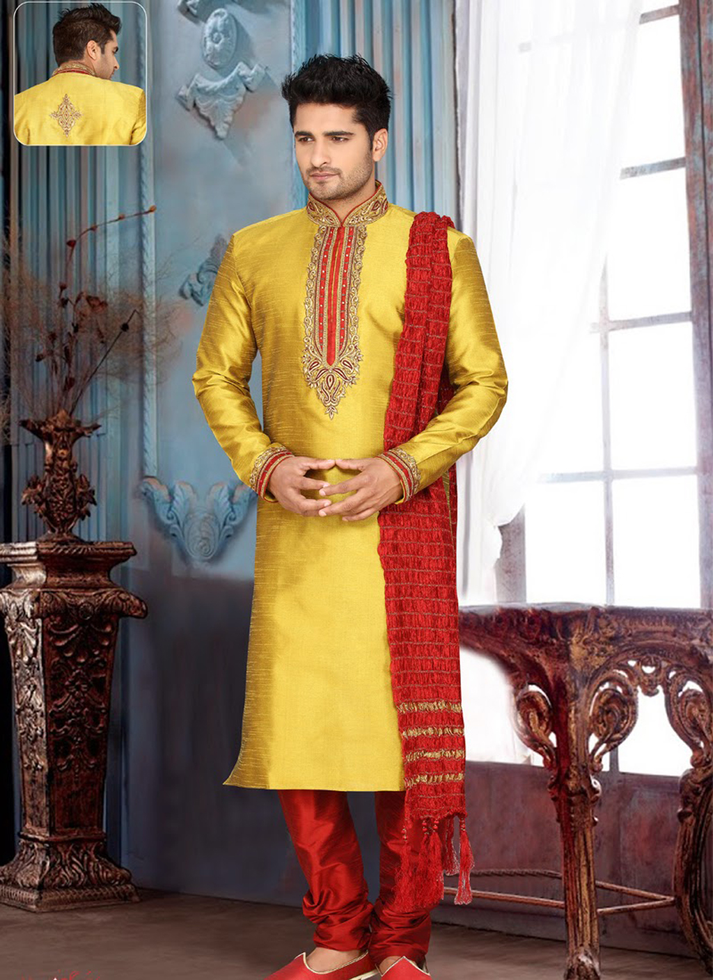 Golden Art Dupian Silk Kurta With Churidar 47722