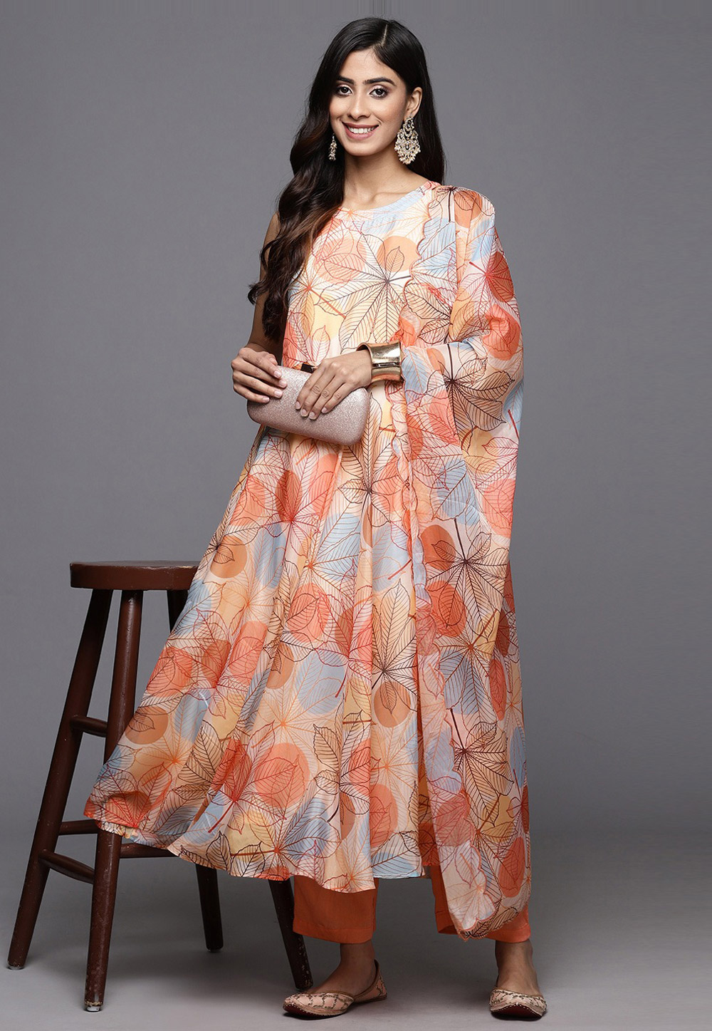 Peach Silk Readymade Pant Style Suit 269763