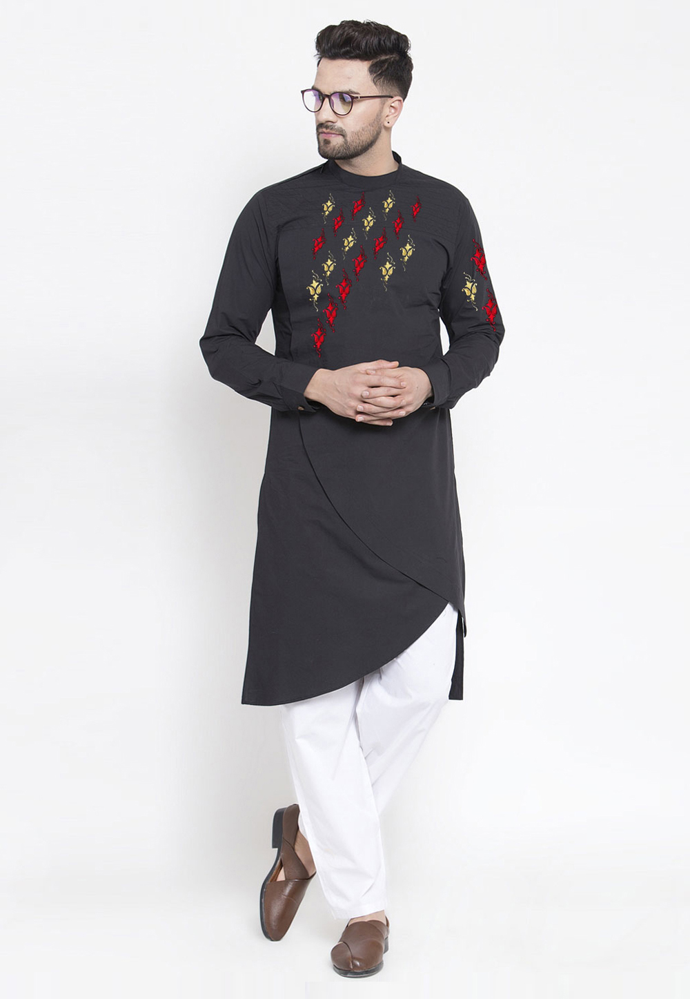 Black Cotton Kurta Pajama 236168