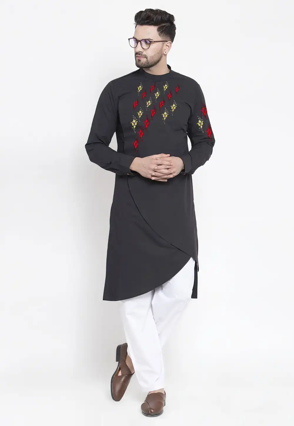 Black Cotton Kurta Pajama 236168