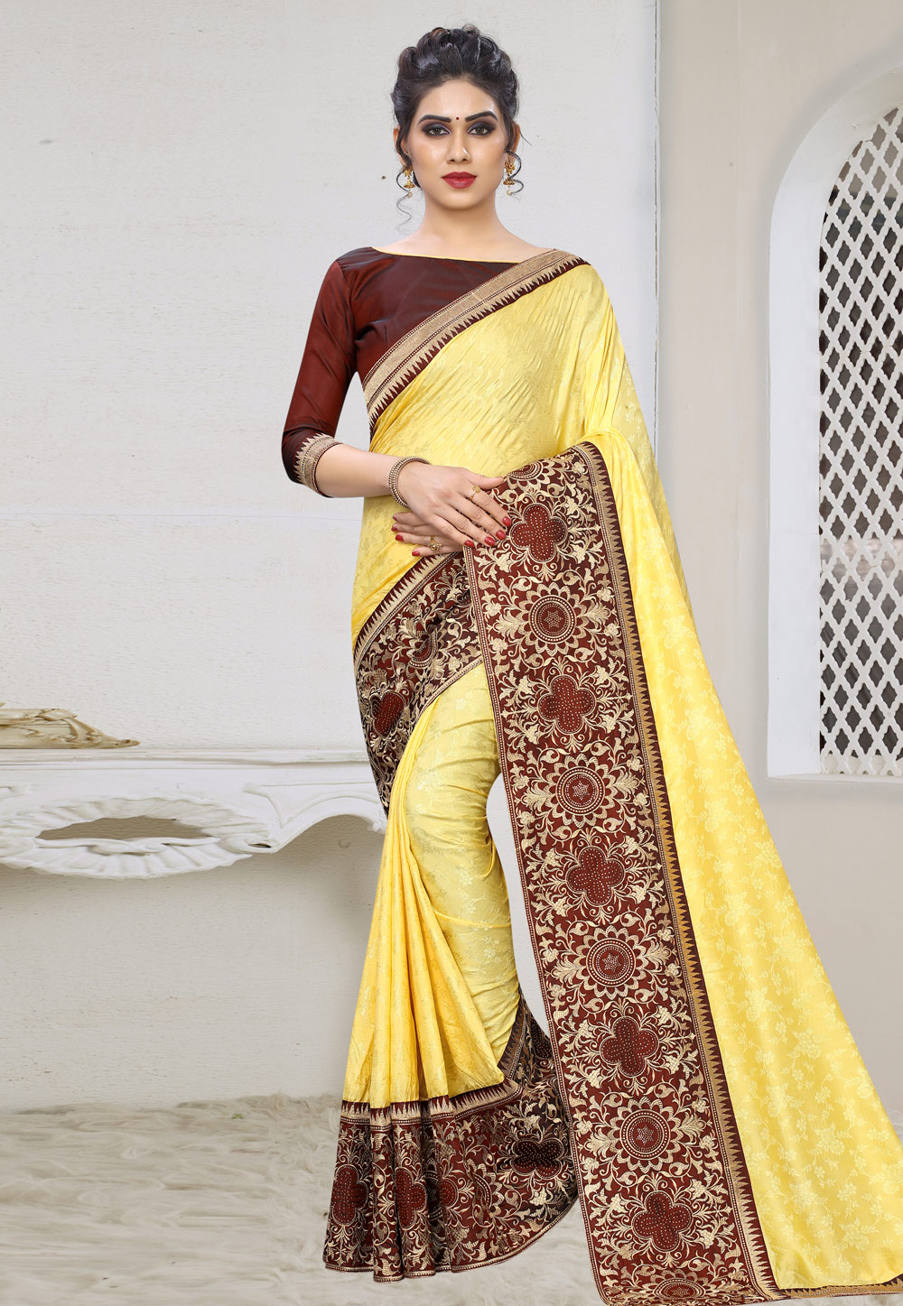 Yellow Silk Saree With Blouse 197900