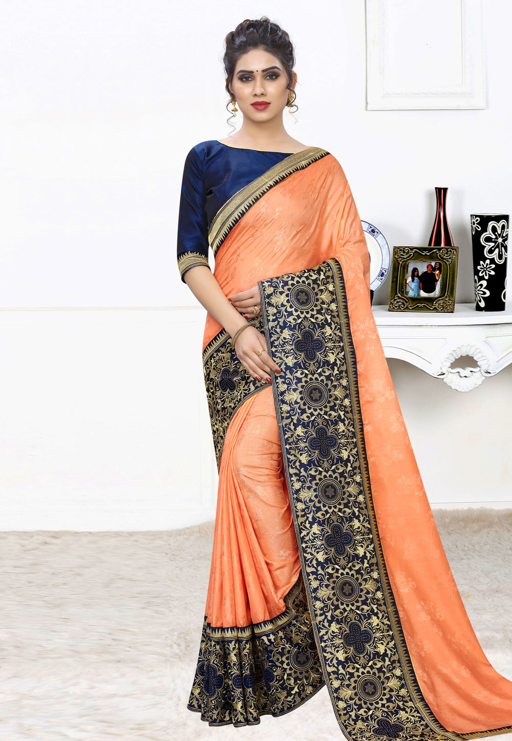 Orange Silk Festival Wear Saree 197901