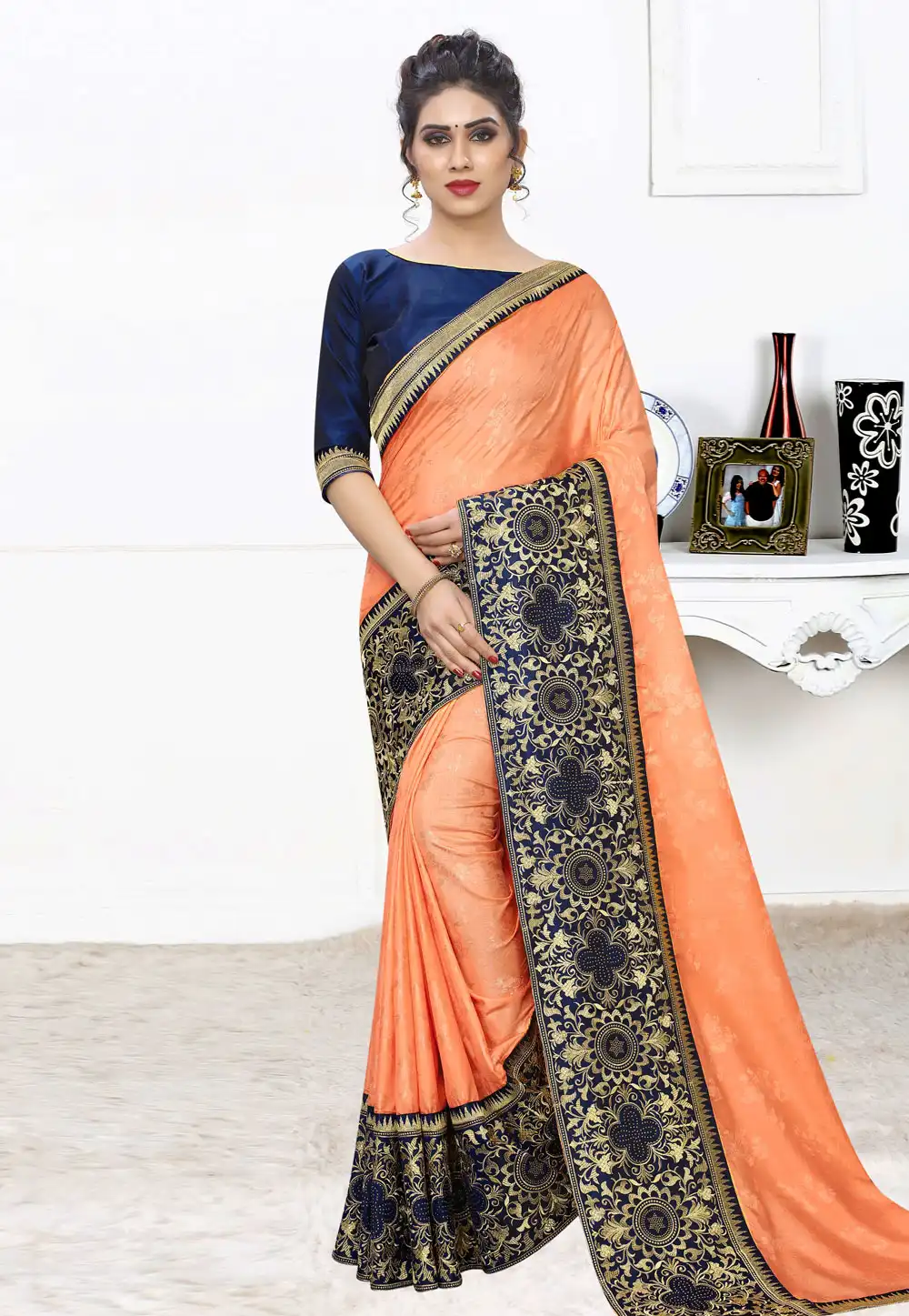 Orange Silk Festival Wear Saree 197901