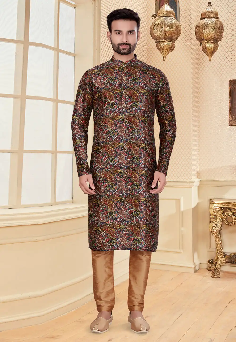 Maroon Silk Kurta Pajama 251183