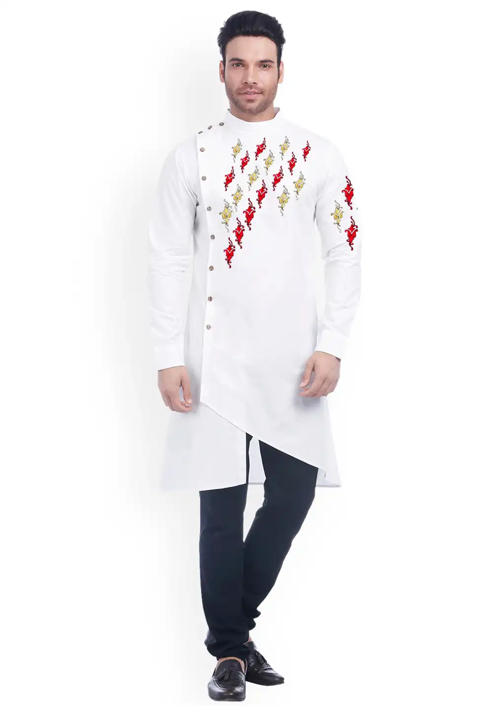White Cotton Kurta Pajama 236171