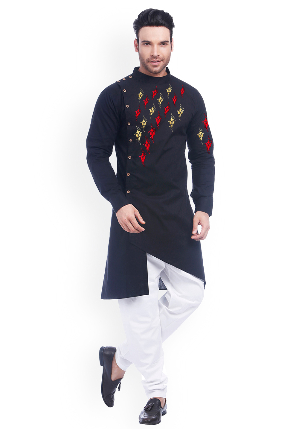 Black Cotton Kurta Pajama 236172