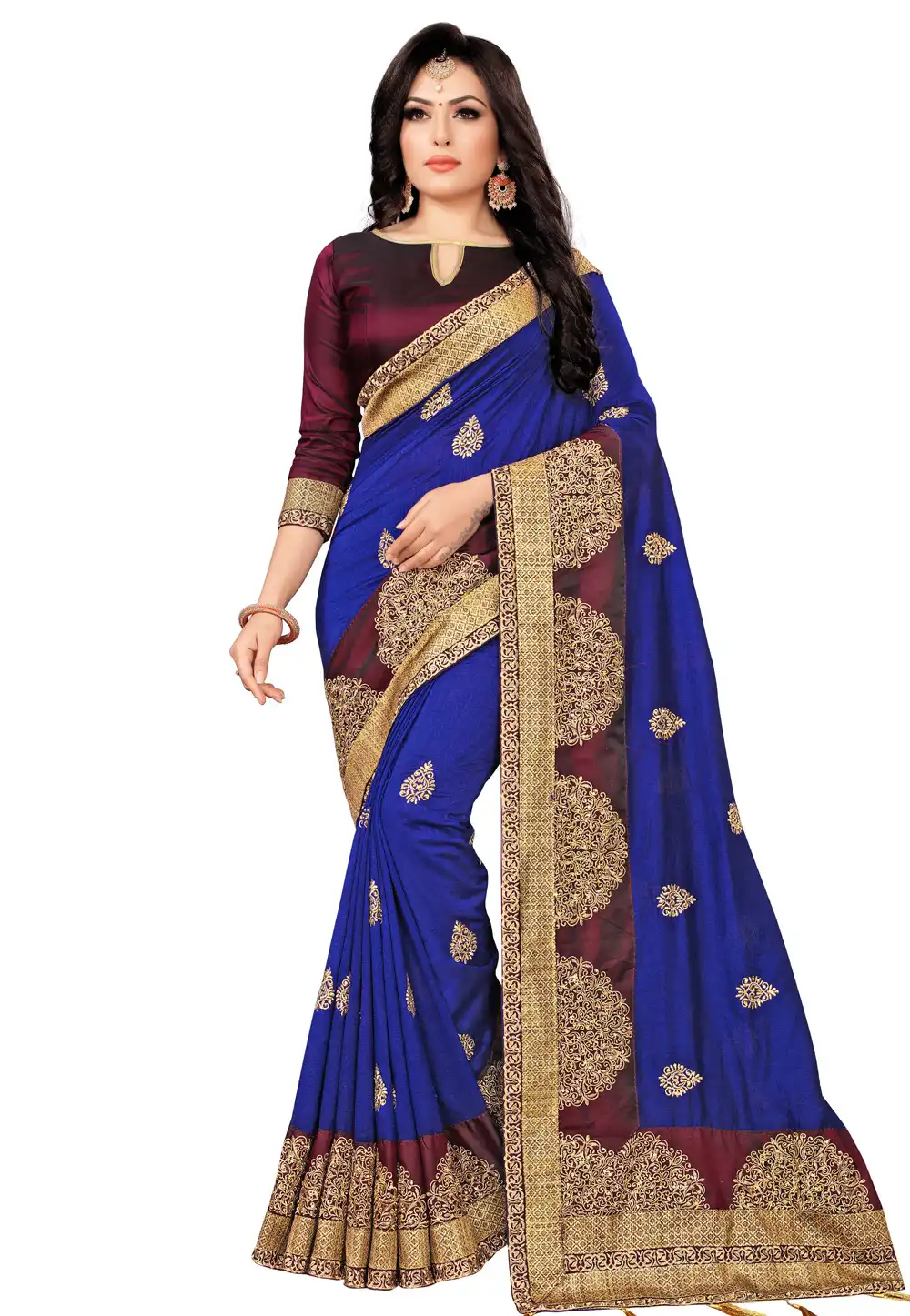 Blue Silk Saree With Blouse 201634