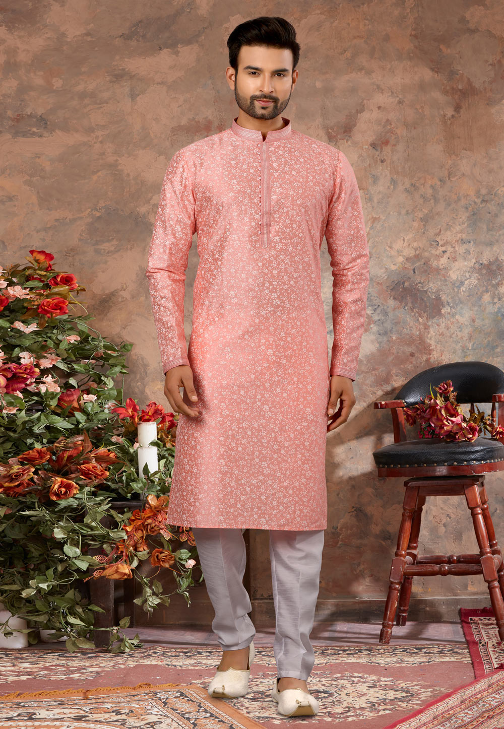Pink Silk Kurta Pajama 250455