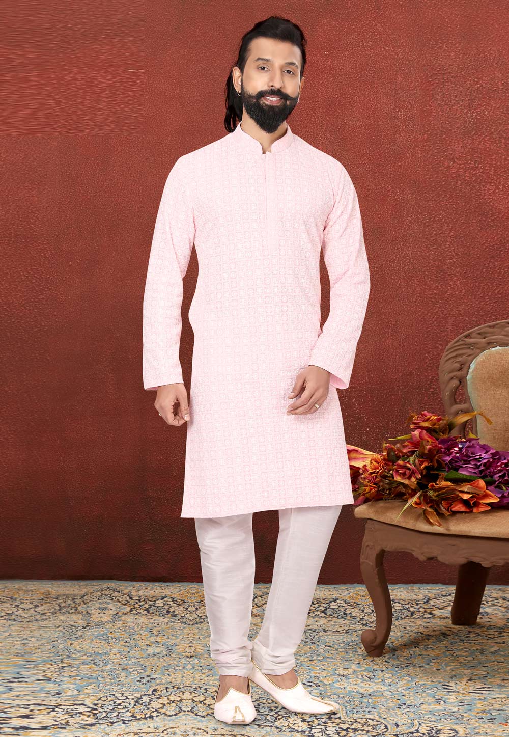 Pink Georgette Kurta Pajama 240412