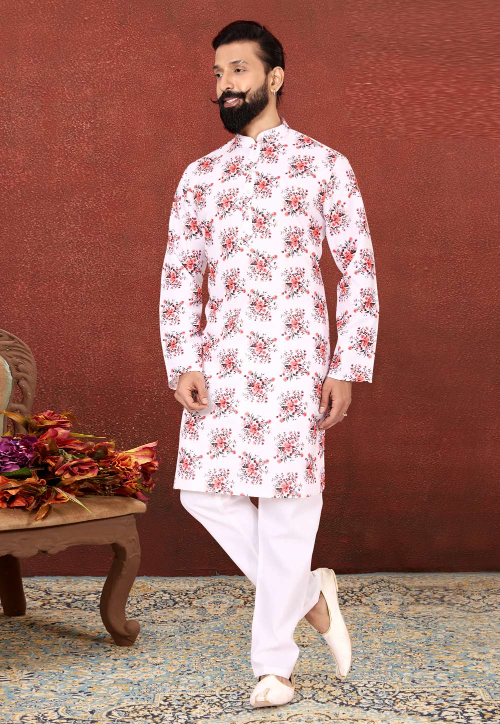 Pink Cotton Kurta Pajama 240414