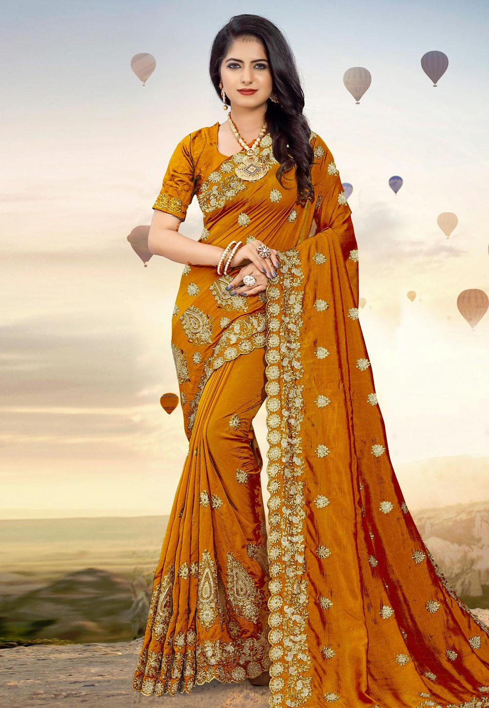 Yellow Silk Saree With Blouse 203241