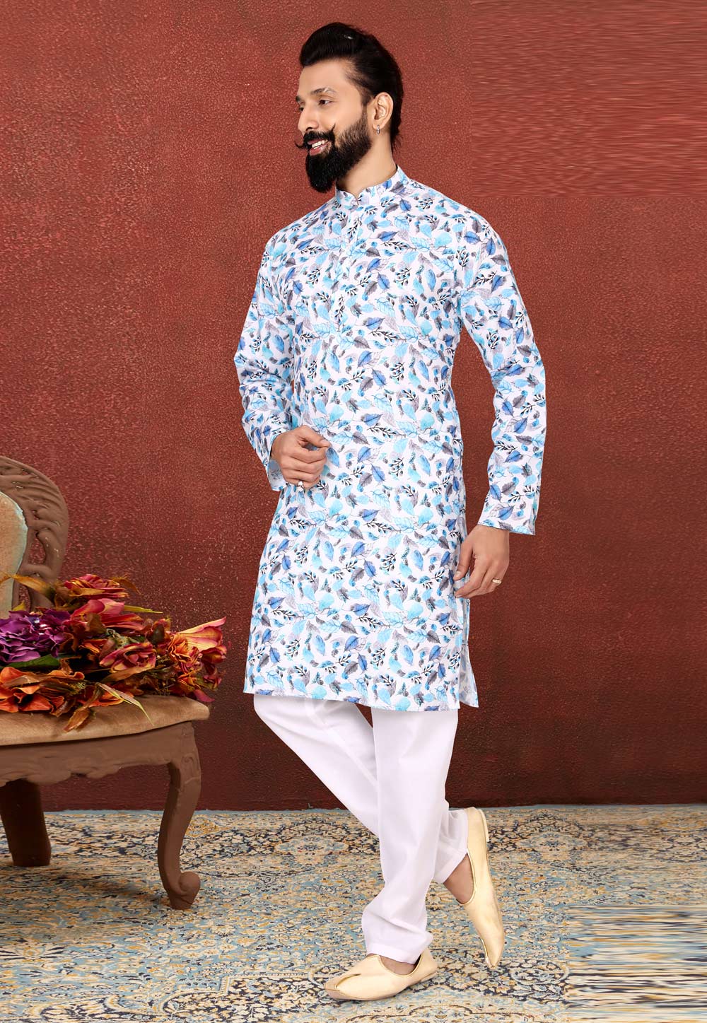 Off White Cotton Kurta Pajama 240420