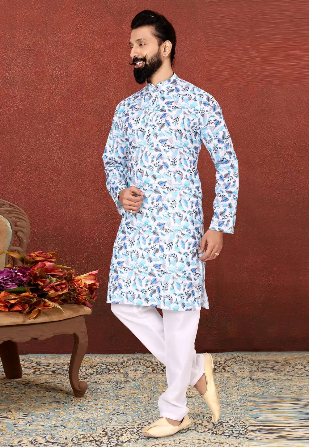 Off White Cotton Kurta Pajama 240420