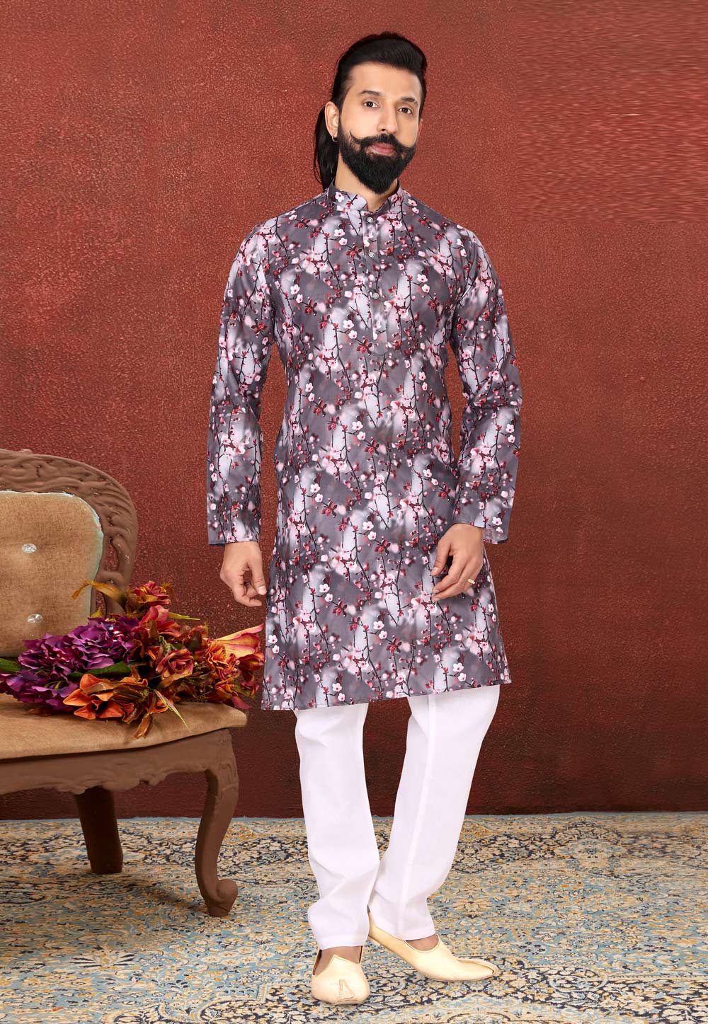 Brown Cotton Kurta Pajama 240421