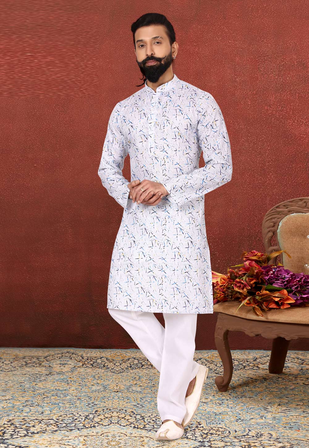Grey Cotton Kurta Pajama 240423