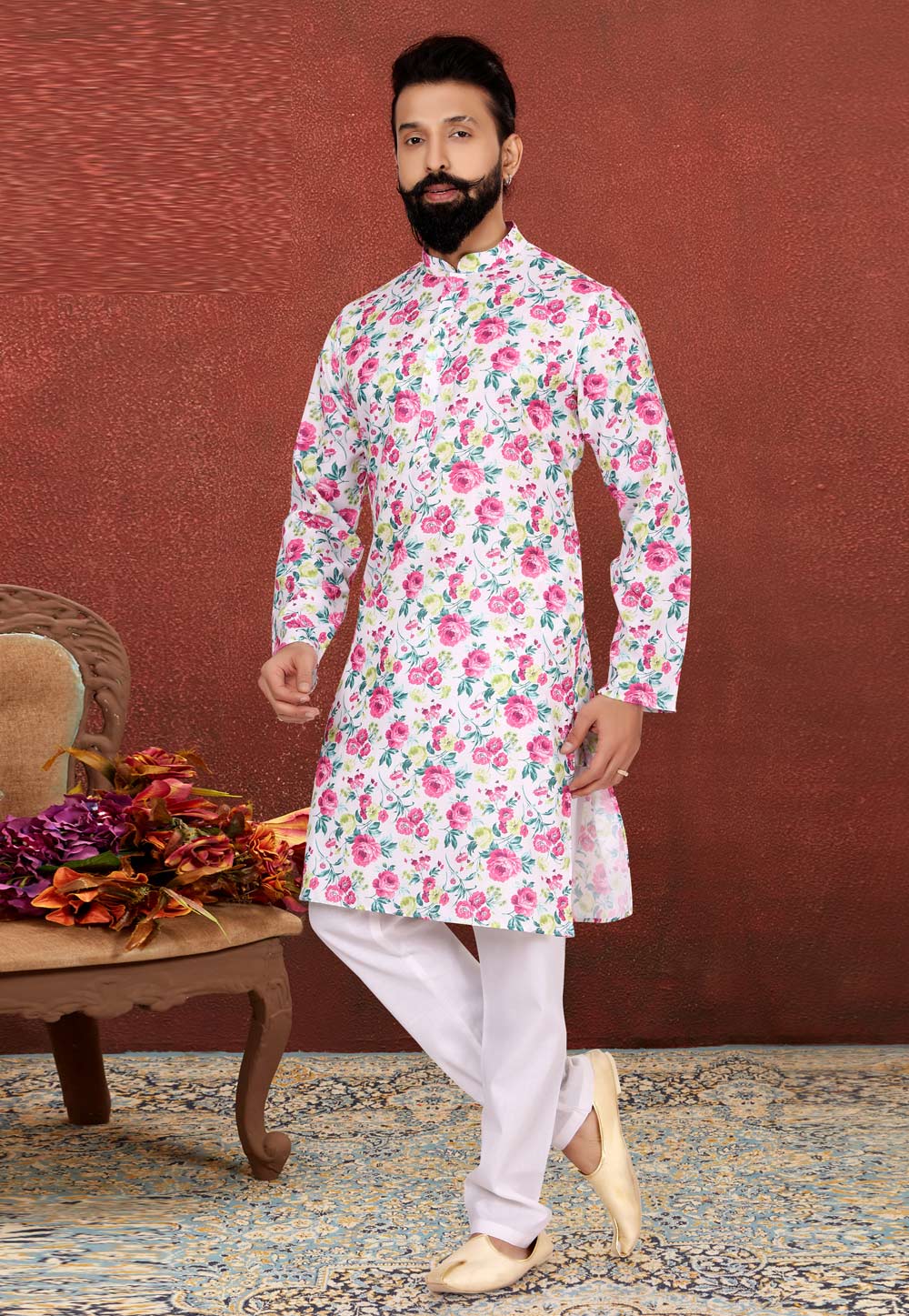 Off White Cotton Kurta Pajama 240426