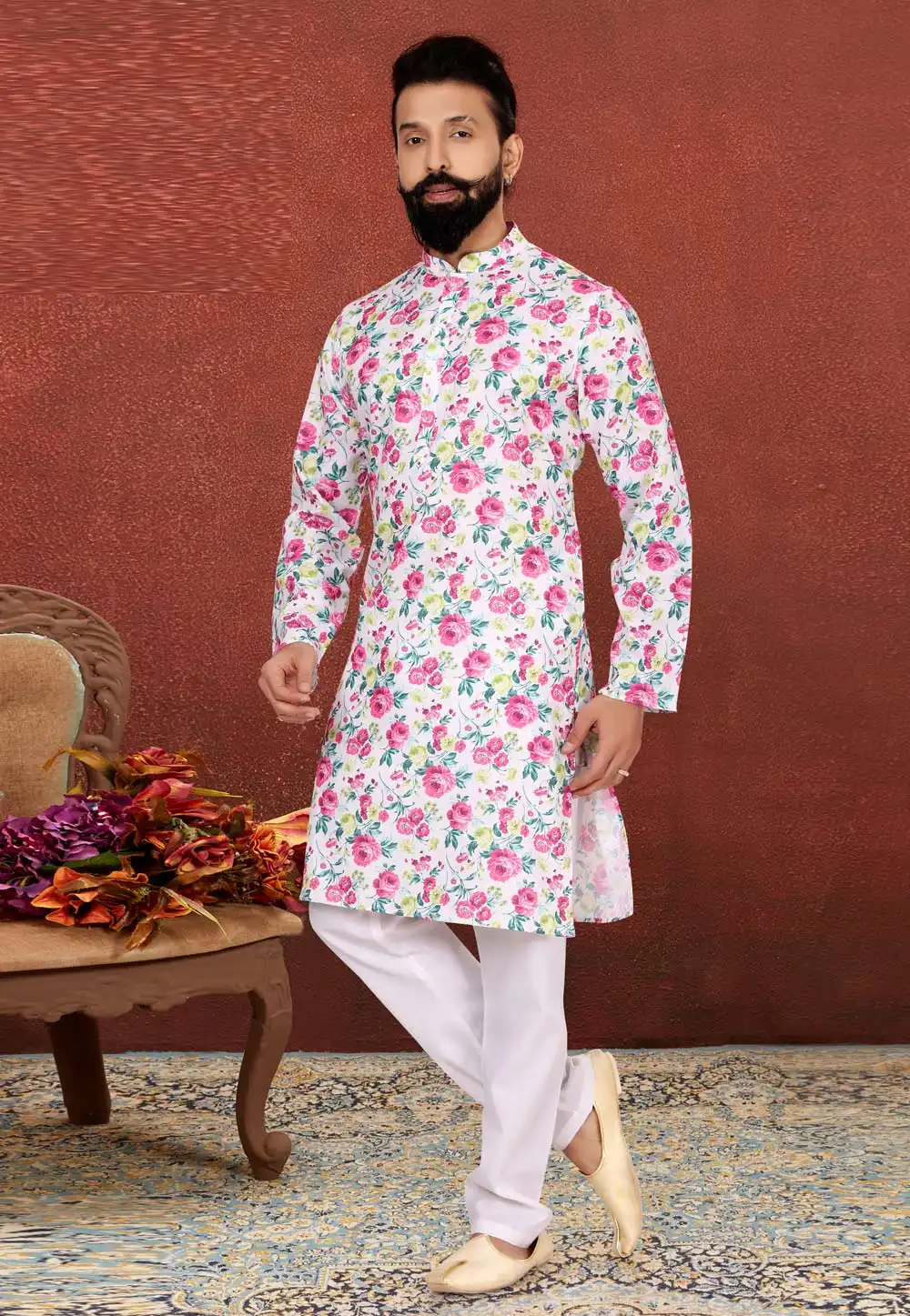 Off White Cotton Kurta Pajama 240426