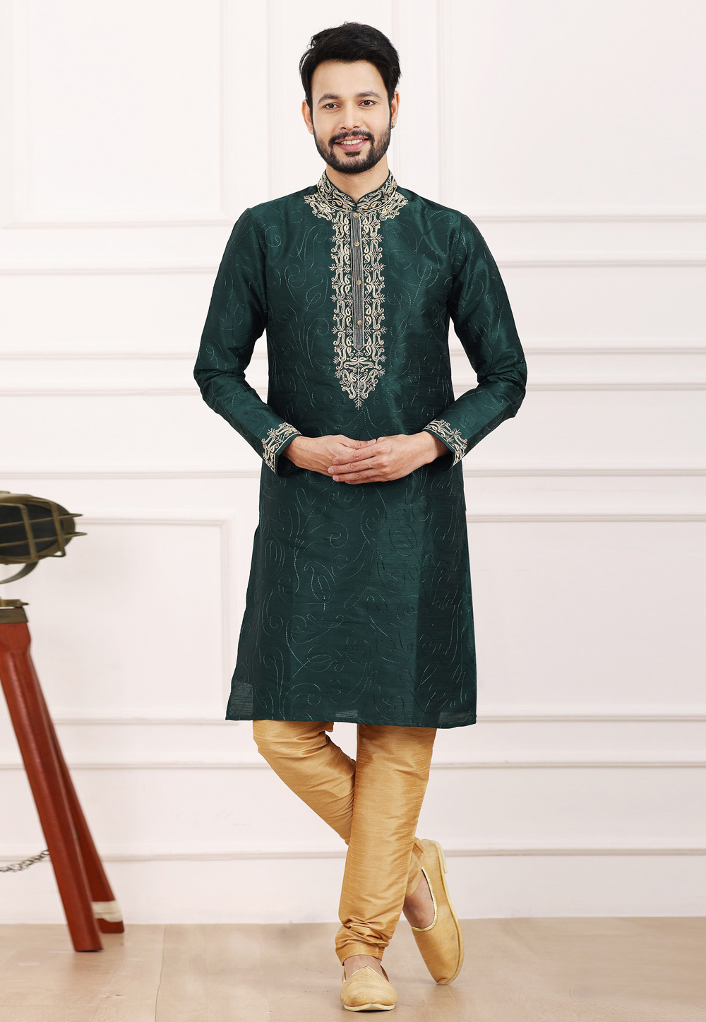 Green Art Silk Kurta Pajama 275747