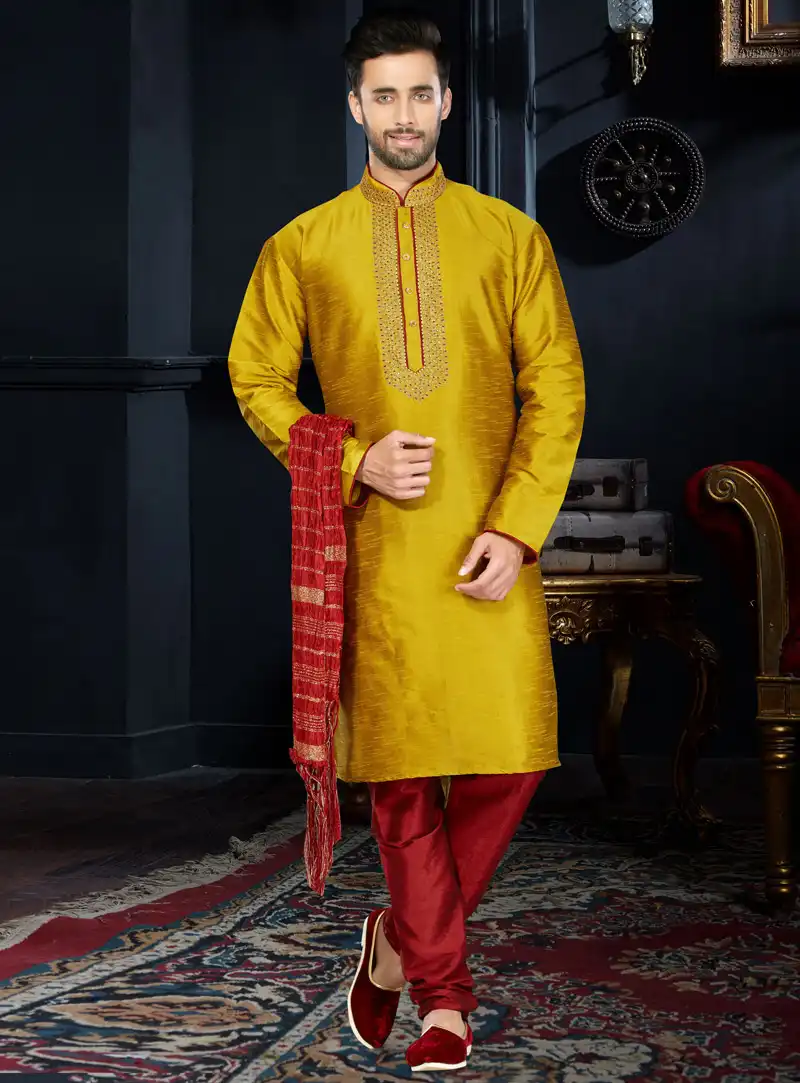 Golden Art Dupion Readymade Kurta Pajama 103764
