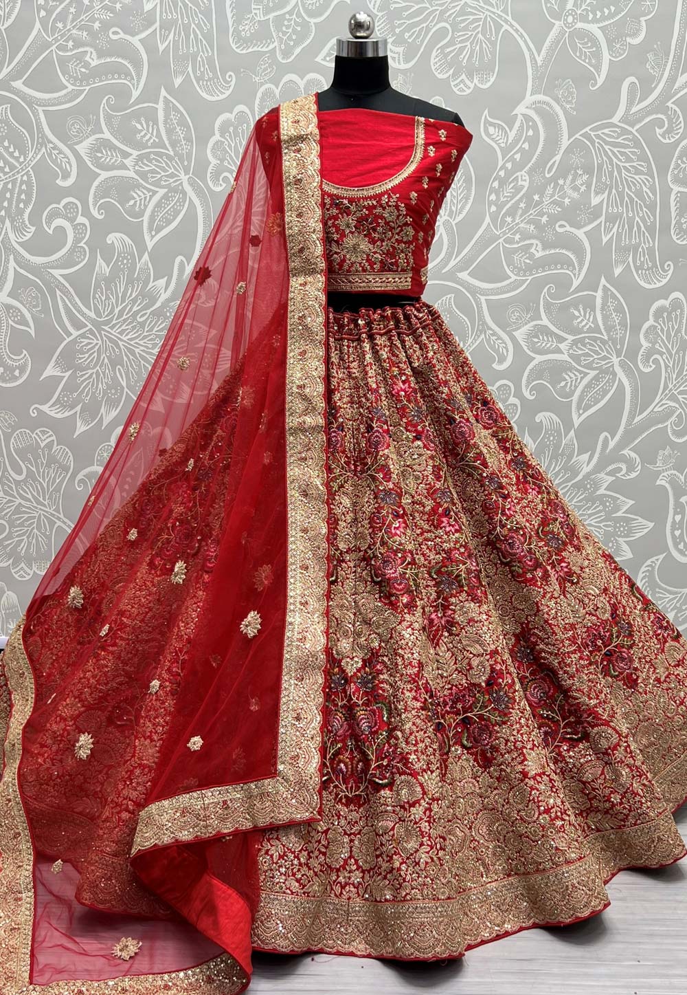 Maroon Silk Bridal Lehenga Choli 272465