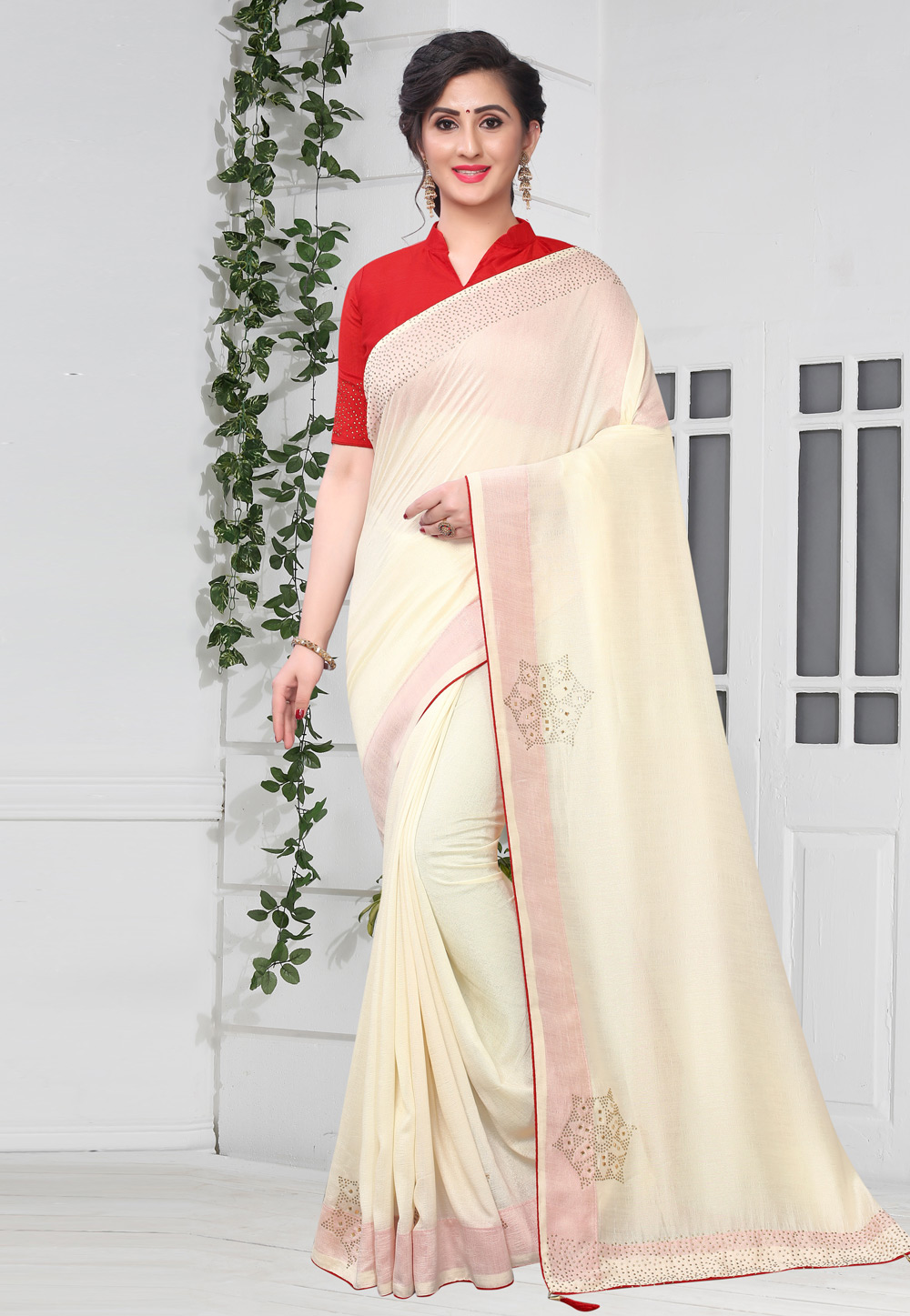 Off White Silk Festival Wear Saree 210553