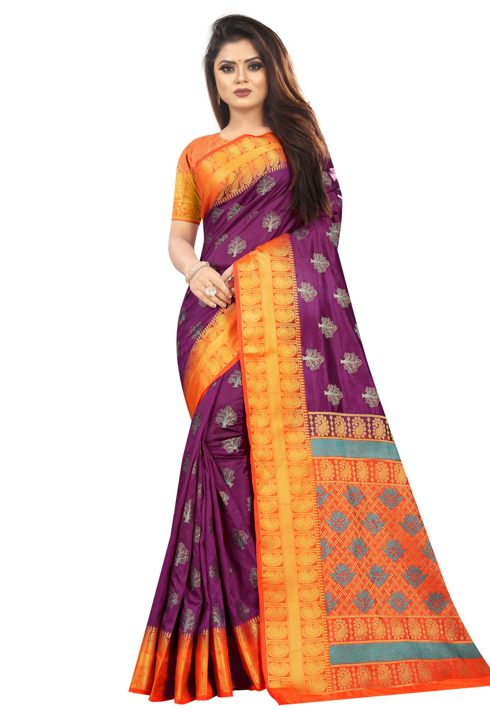 Violet Silk Festival Wear Saree 212410