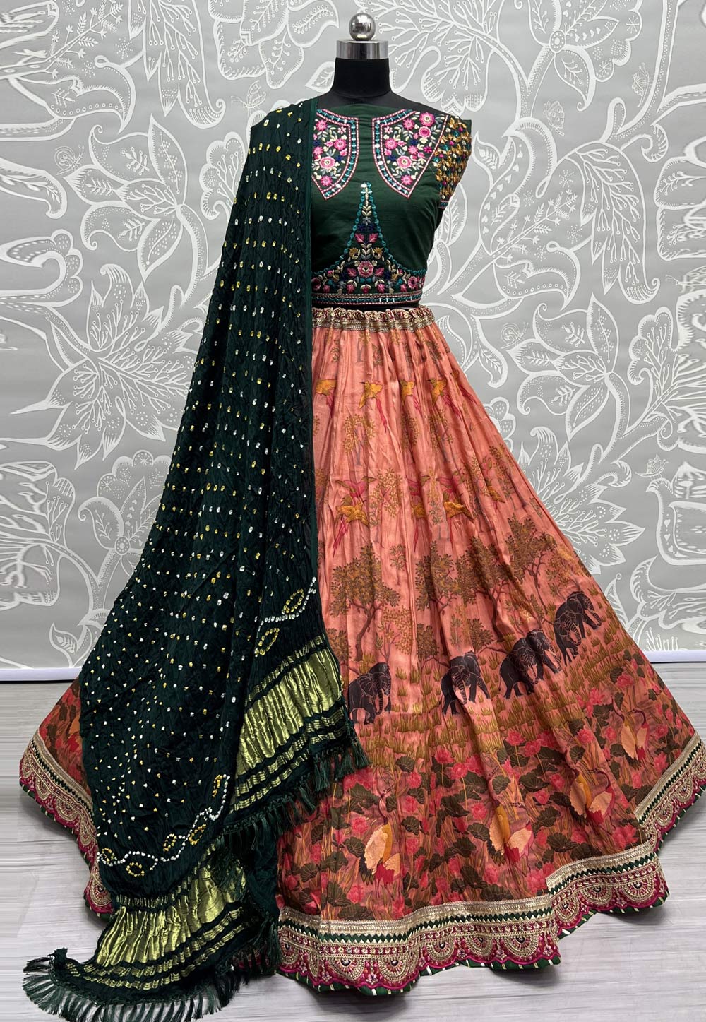 Peach Silk Wedding Lehenga Choli 275869