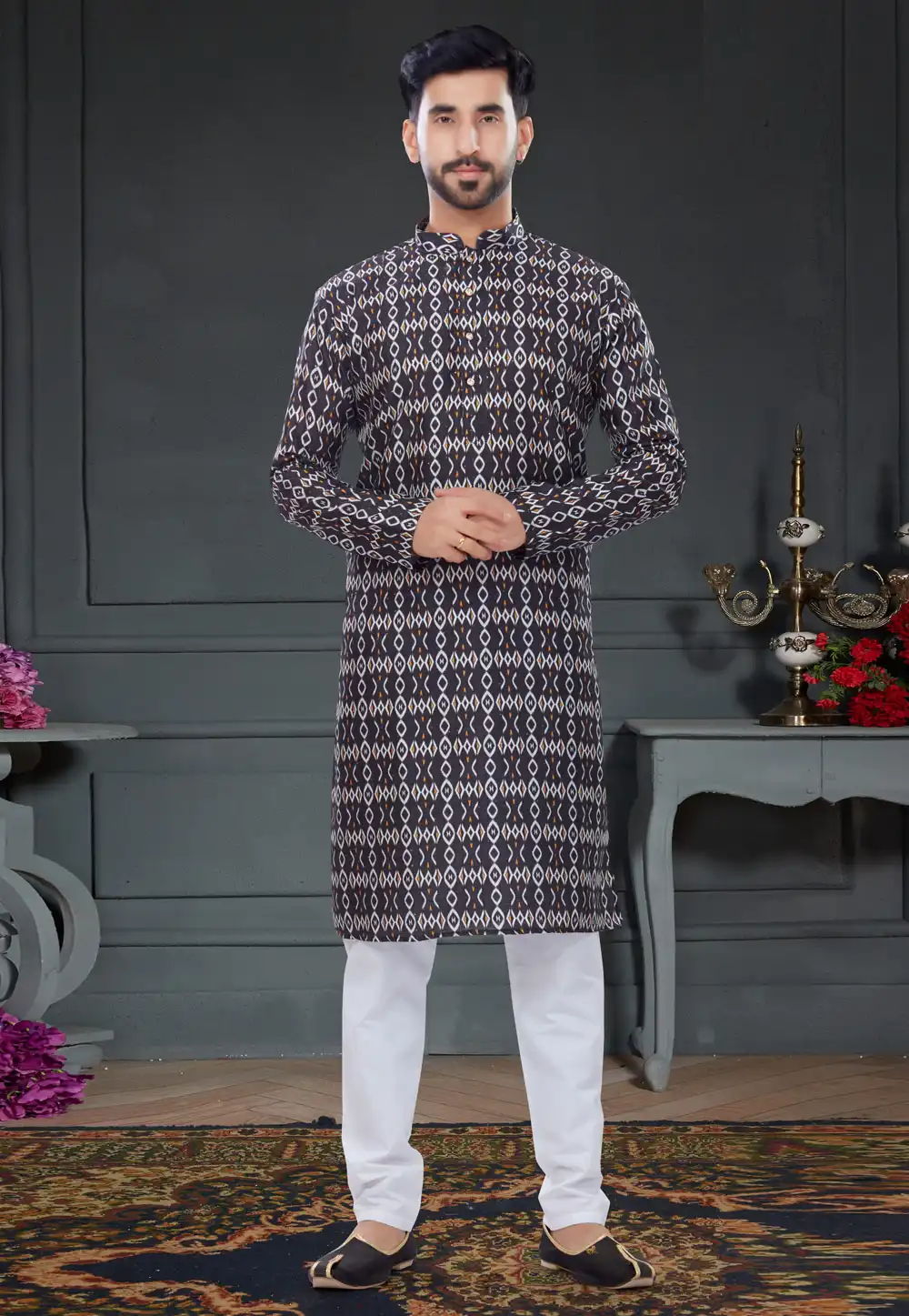 Multicolor Silk Kurta Pajama 258605