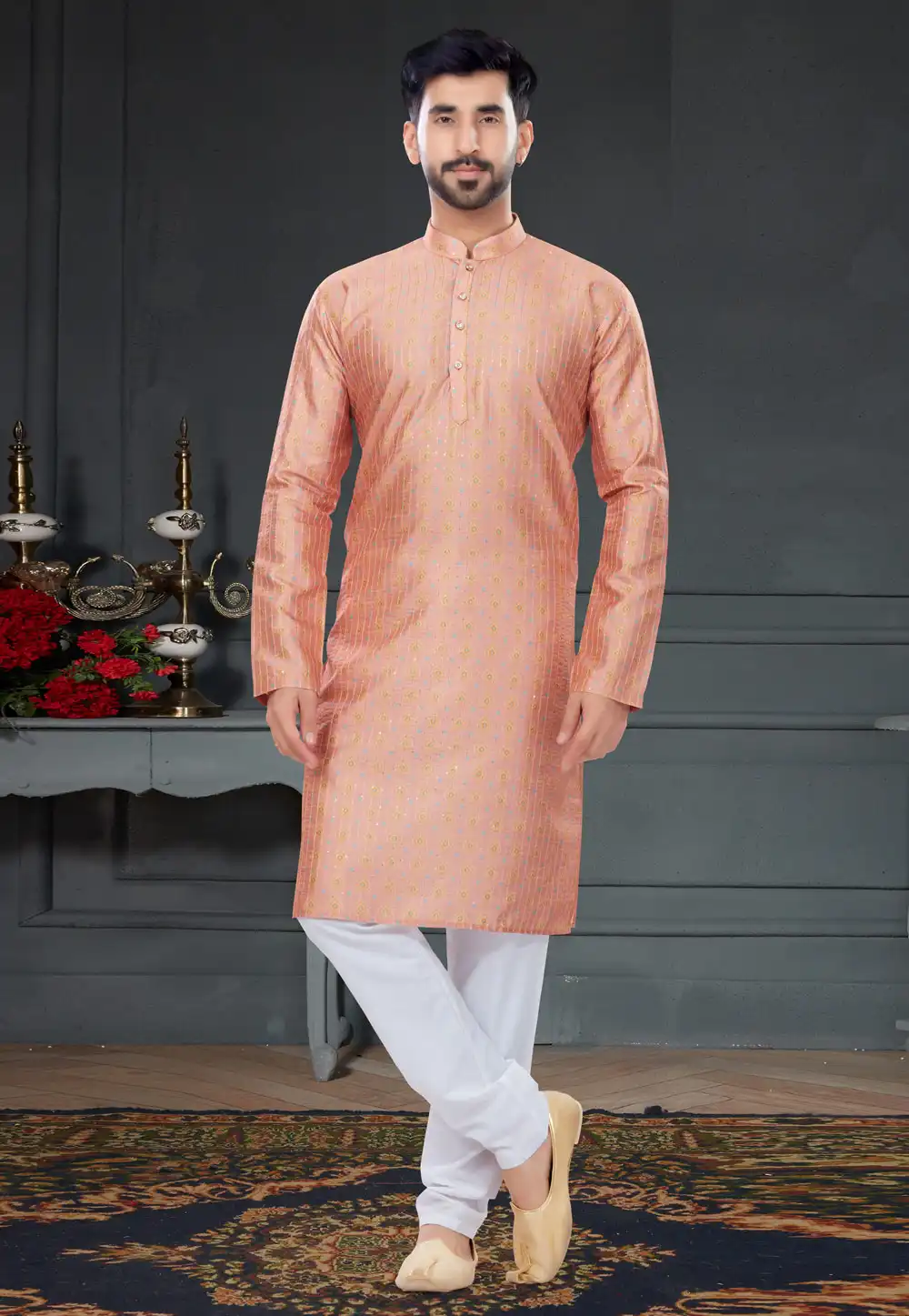 Pink Silk Kurta Pajama 258607