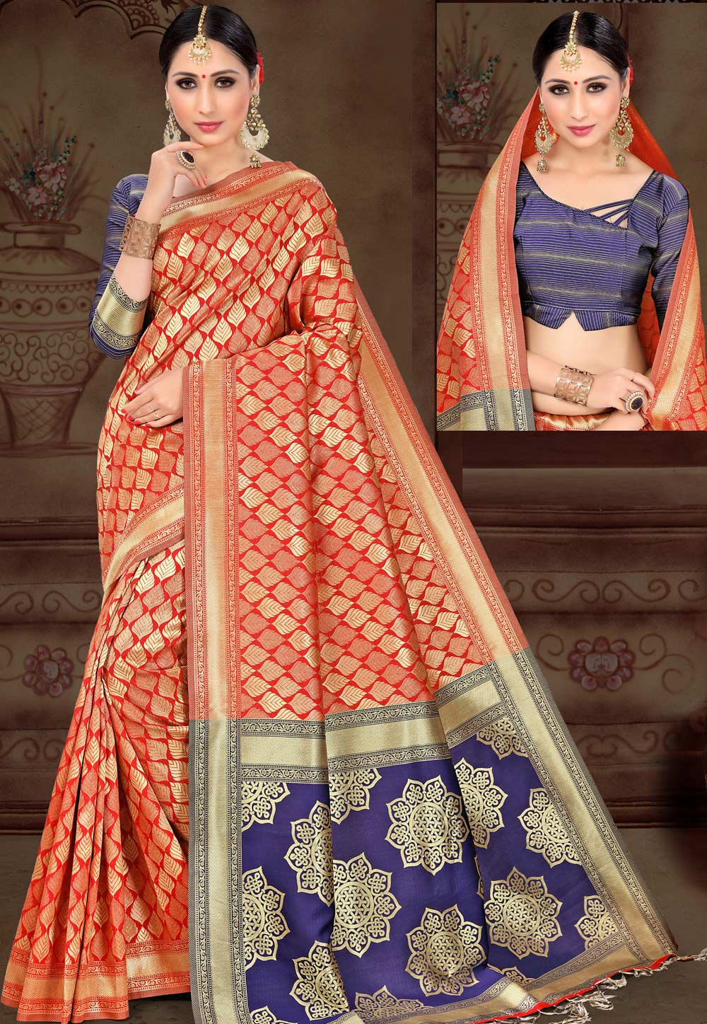 Red Silk Festival Wear Saree 154452