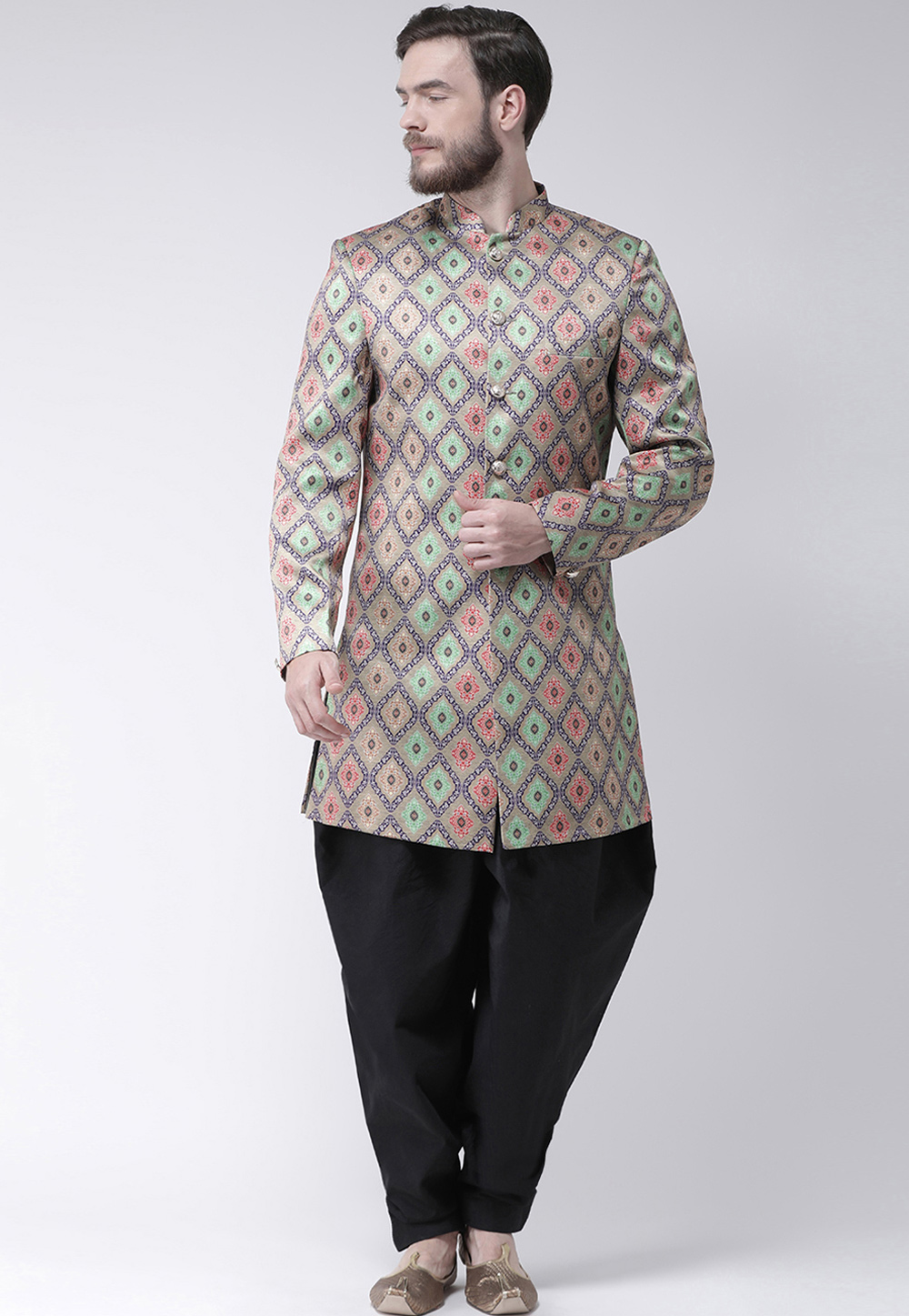 Brown Polyester Indo Western Suit 237825