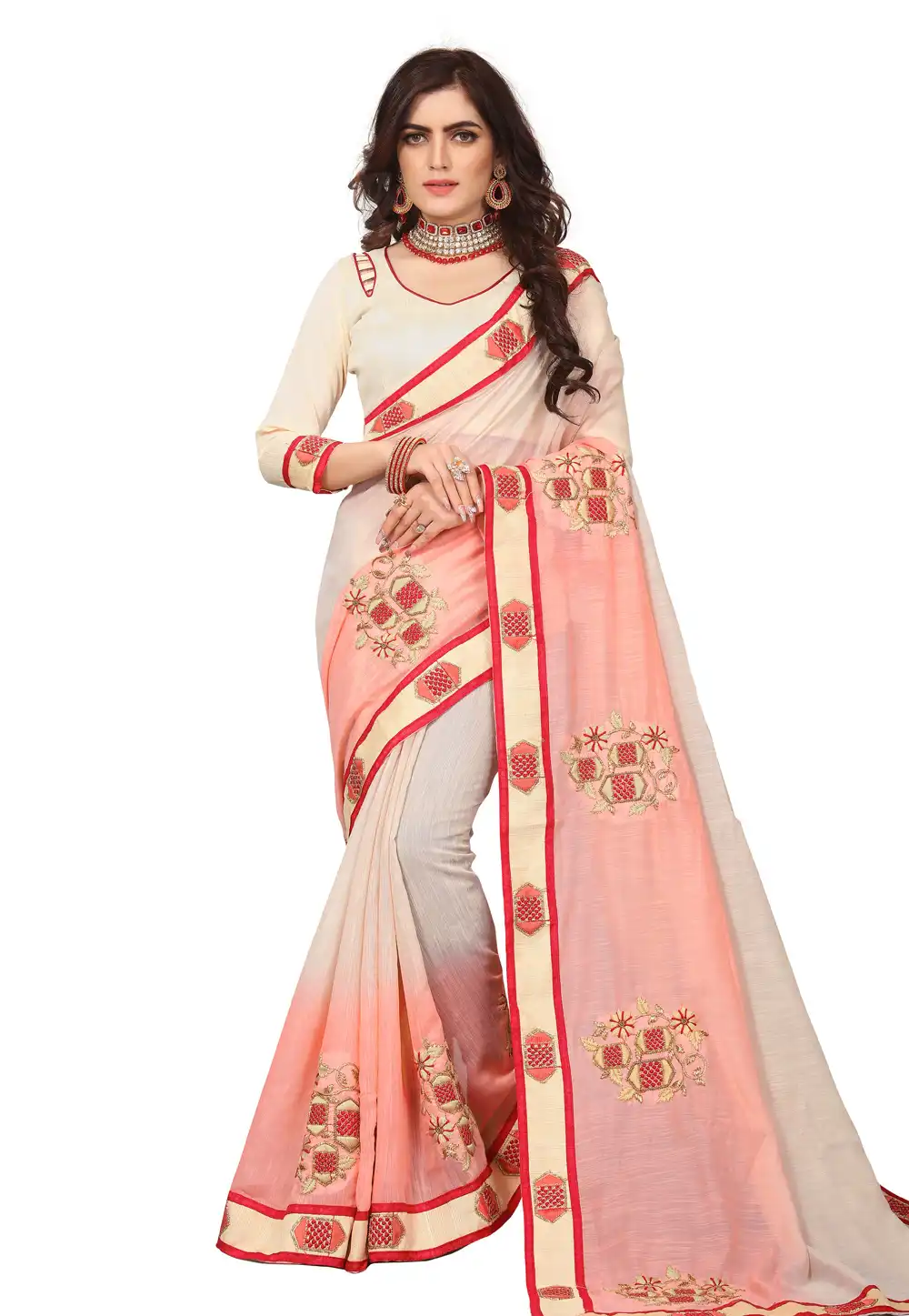 Cream Silk Festival Wear Saree 219125