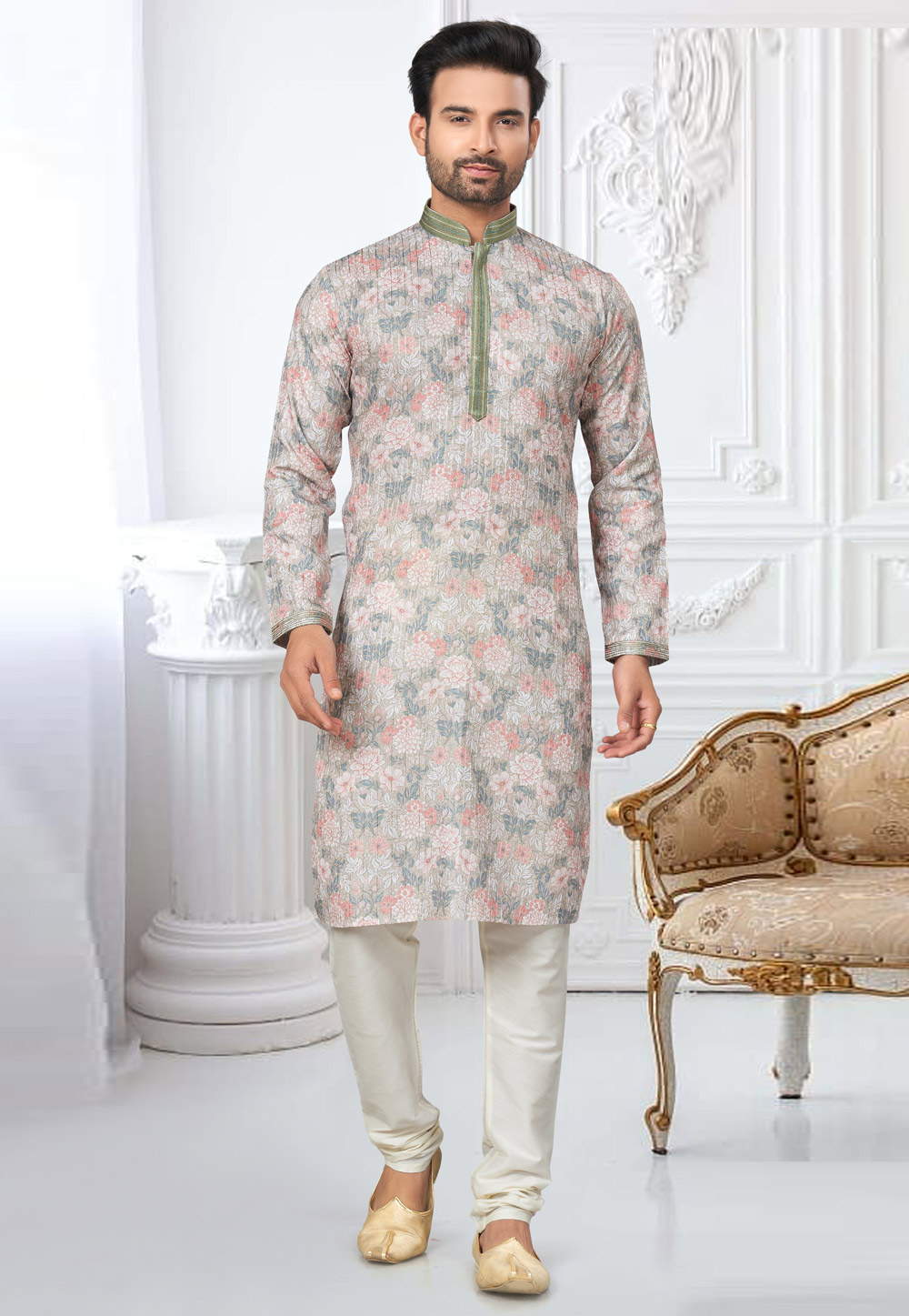 Brown Cotton Kurta Pajama 276207