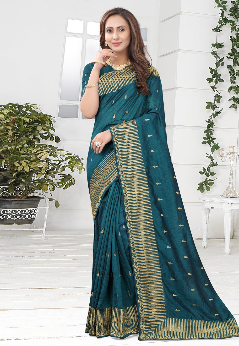 Blue Silk Saree With Blouse 220363