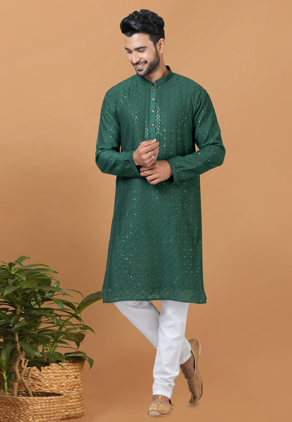 Green Viscose Kurta Pajama 274297