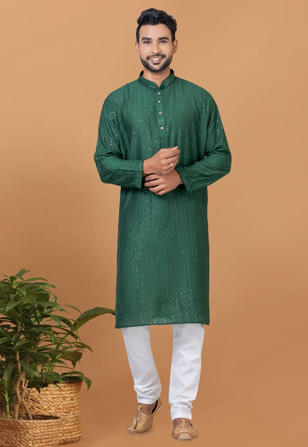 Green Viscose Kurta Pajama 274302