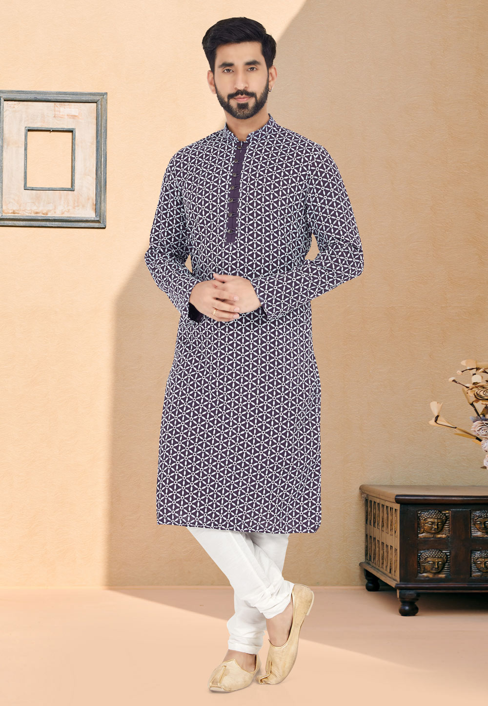 Light Purple Georgette Kurta Pajama 259489