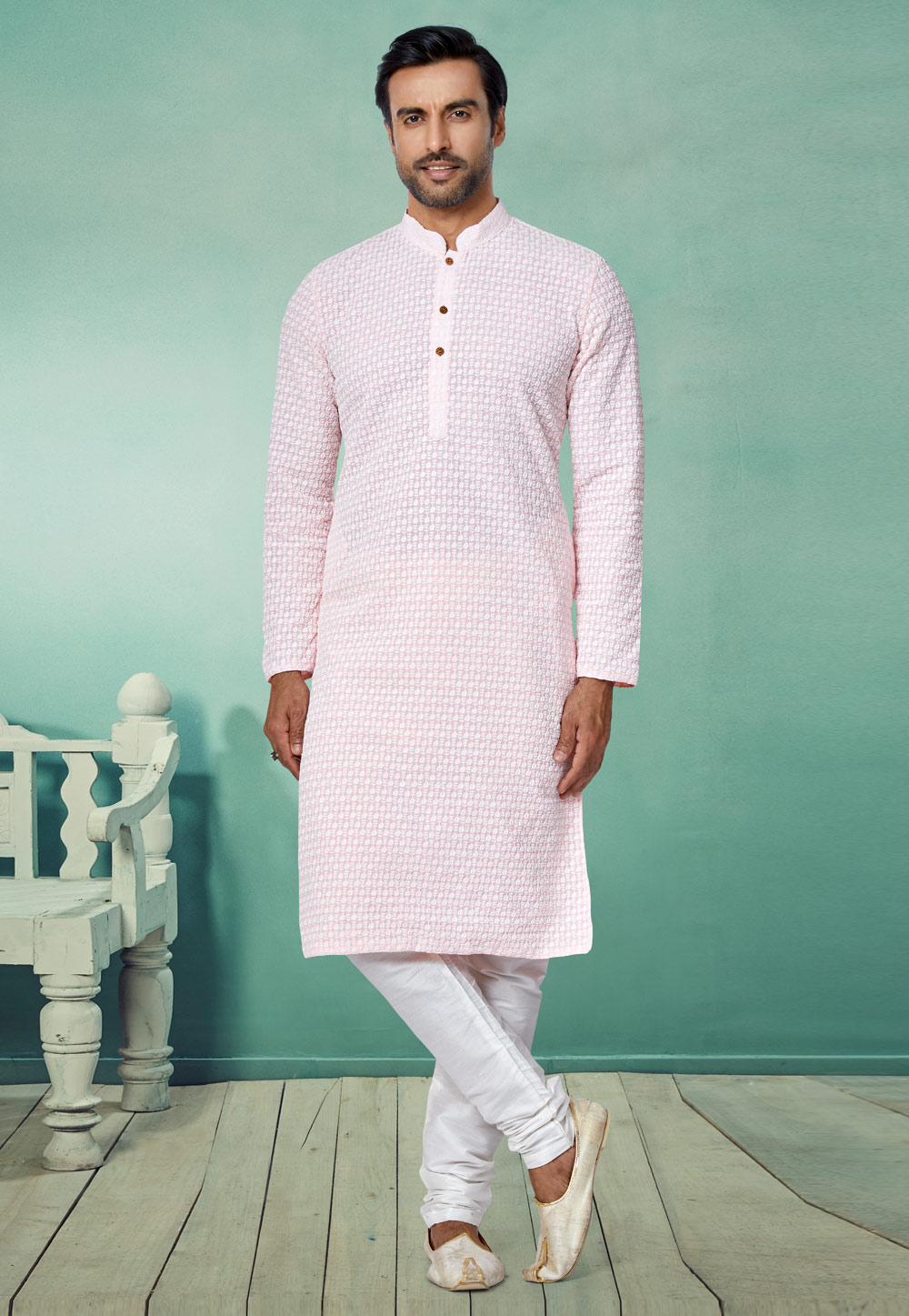 Pink Georgette Kurta Pajama 259498