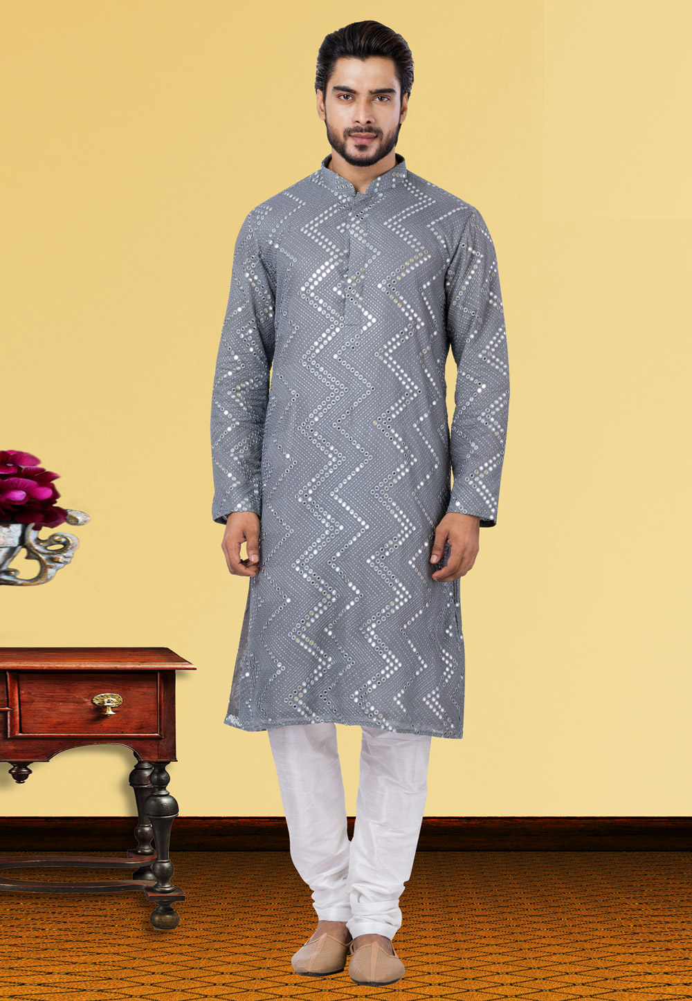 Grey Georgette Kurta Pajama 249750