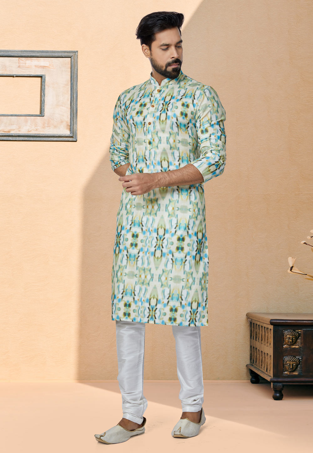 Multicolor Cotton Printed Kurta Pajama 259586